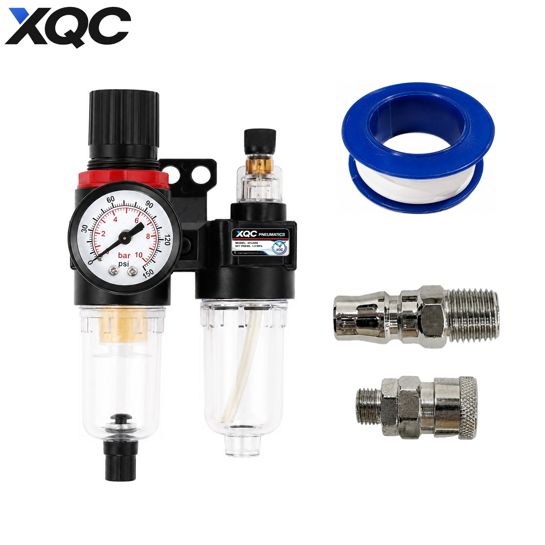 AFC2000 air preparation unit with included pneumatic accessories